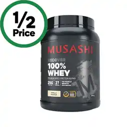 Woolworths Musashi 100% Whey Protein Powder 900g offer