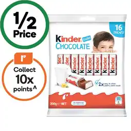 Woolworths Kinder Chocolate Sharepack 200g Pk 16 offer