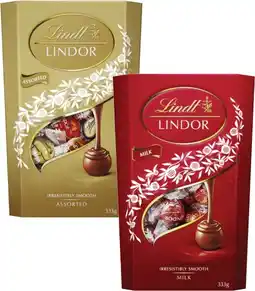 Coles Lindt Lindor Cornet 333g offer