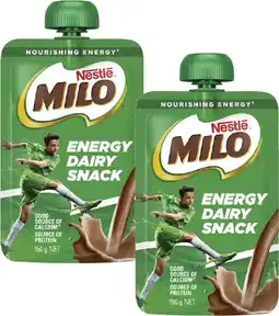Coles Nestlé Milo Energy Dairy Snack Pouch 150g offer
