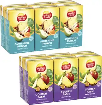 Coles Golden Circle Tetra Fruit Drink 6x250mL offer