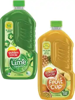 Coles Golden Circle Cordial 2 Litre offer