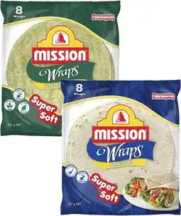 Coles Mission Wraps 8 Pack 567g offer