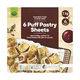 Woolworths Woolworths Puff Pastry 1 kg Pk 6 – From the Freezer offer