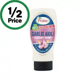Woolworths Praise Garlic Aioli 470g offer