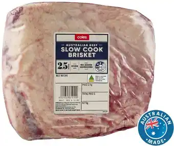 Coles Coles Australian No Added Hormones Slow Cook Beef Brisket offer