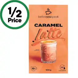Woolworths Before You Speak Coffee Sachets Pk 10 offer