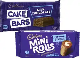 Coles Cadbury Cake Bars or Mini Rolls 105g-125g offer