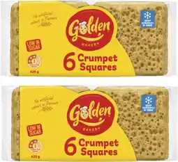 Coles Golden Crumpet Squares 6 Pack 425g offer