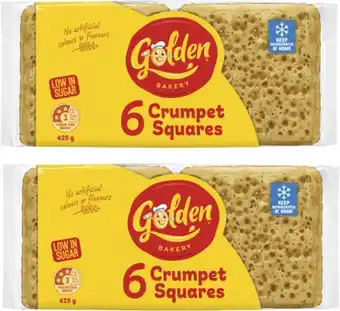 Coles Golden Crumpet Squares 6 Pack 425g offer