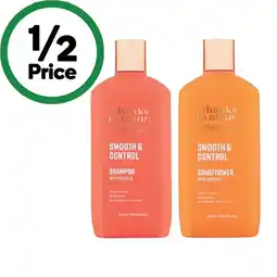 Woolworths Thanks to Nature Shampoo or Conditioner 500ml offer