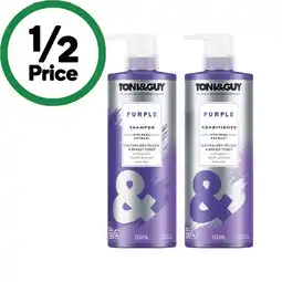 Woolworths Toni & Guy Shampoo or Conditioner 600ml offer