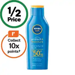 Woolworths Nivea Sun Protect & Moisture Sunscreen SPF50+ 400ml offer