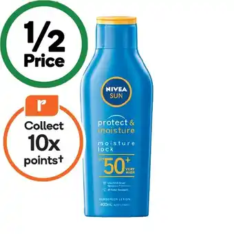 Woolworths Nivea Sun Protect & Moisture Sunscreen SPF50+ 400ml offer