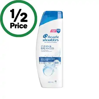 Woolworths Head & Shoulders Shampoo or Conditioner 400ml offer