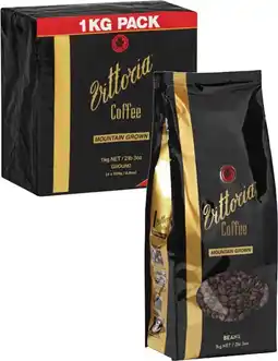 Coles Vittoria Mountain Grown Coffee Beans or Ground 1kg offer