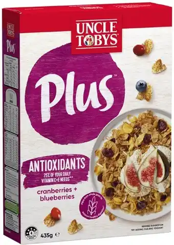 Coles Uncle Tobys Plus Antioxidants 435g offer