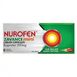 Woolworths Nurofen Zavance Mini Liquid Capsules Ibruprofen 200mg Pk 8 offer