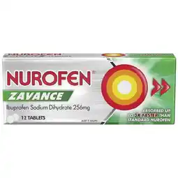 Woolworths Nurofen Zavance Fast Pain Relief Tablets Ibuprofen 256mg Pk 12 offer