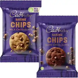 Coles Cadbury Baking Chocolate Chips, Melts or Blocks 180g-225g offer
