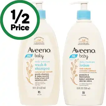 Woolworths Aveeno Baby Wash & Shampoo or Lotion 532ml offer