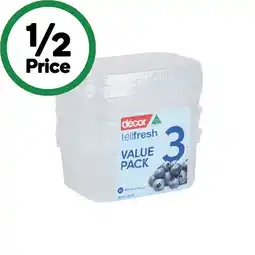 Woolworths Décor Tellfresh Container Set Oblong Pk 3 x 500ml offer