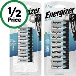 Woolworths Energizer Max Plus High Performance Alkaline Batteries AA or AAA Pk 16 offer