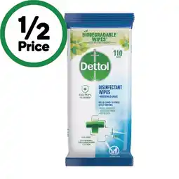 Woolworths Dettol Disinfectant Wipes Pk 110 offer