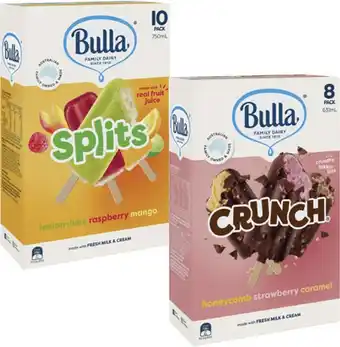 Coles Bulla Frozen Dessert Sticks 8 Pack-14 Pack 472mL-750mL offer