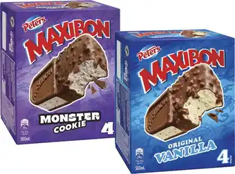 Coles Peters Maxibon 4 Pack 560mL offer