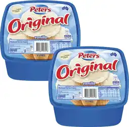 Coles Peters Original Ice Cream Tub 4 Litre offer