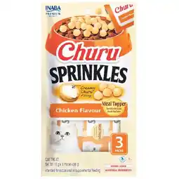 Woolworths Churu Sprinkles or Bites Cat Treats 10g x Pk 3 offer