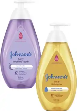 Coles Johnson's Baby Shampoo or Baby Bedtime Bath 500mL offer
