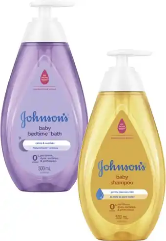Coles Johnson's Baby Shampoo or Baby Bedtime Bath 500mL offer