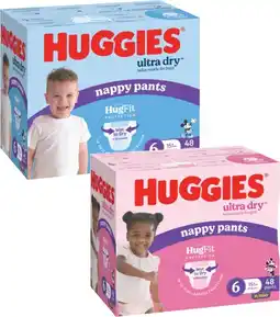 Coles Huggies Ultra Dry Jumbo Nappy Pants 48 Pack-62 Pack offer