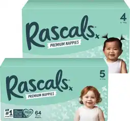 Coles Rascals Premium Jumbo Nappies 54 Pack-108 Pack offer