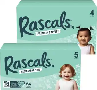 Coles Rascals Premium Jumbo Nappies 54 Pack-108 Pack offer