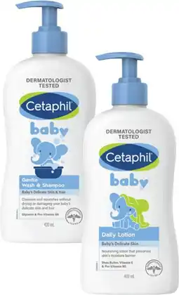 Coles Cetaphil Baby Daily Lotion or Gentle Wash & Shampoo 400mL offer