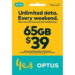 Woolworths Optus $39 SIM Starter Kit offer