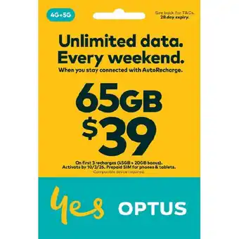 Woolworths Optus $39 SIM Starter Kit offer