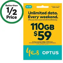 Woolworths Optus $59 SIM Starter Kit offer