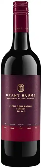 Coles Grant Burge 5th Generation Barossa Shiraz 750mL offer