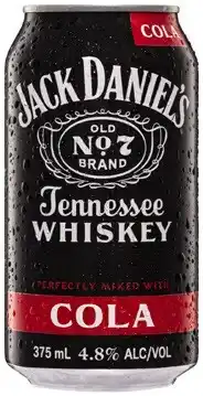 Coles Jack Daniels & Cola Cans 10x375mL offer