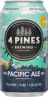 Coles 4 Pines Brewing Pacific Ale Cans 18x375mL offer