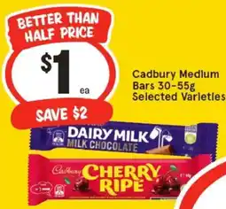 IGA Cadbury Medium Bars offer