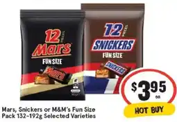 IGA Mars, snickers or m&m's fun size pack offer
