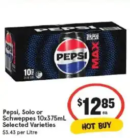 IGA Pepsi, Solo or Schweppes offer