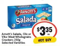 IGA Arnott's salada, clix or vita-weat wholegrains crackers offer
