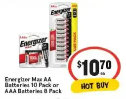 IGA Energizer max aa batteries or aaa batteries offer