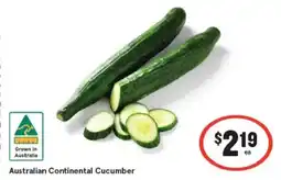 IGA Australian continental cucumber offer